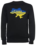 Slava Ukraini Ukraine Map Unisexe Sweat-Shirt Noir L