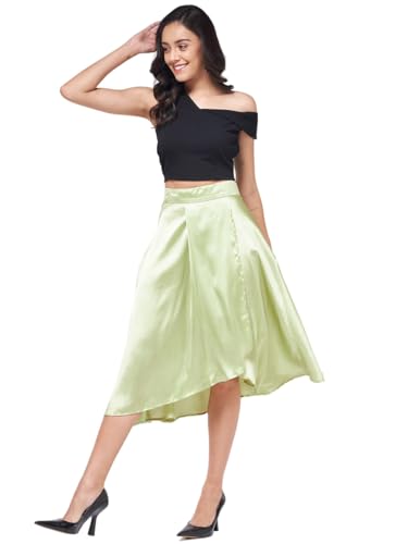 Zima Leto Women's Stylish Crop Top with Flared Skirt Set Black Deal