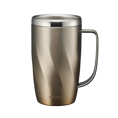Doshisha ON?ZONE Sub-zero Stein, 15.2 fl oz (450 ml), For Cold Retention, Vacuum + Cooling, 3-Layer Construction, Beer Mug, Gold