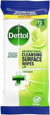 Dettol Anti-Bacterial Cleaning Surface Large Wipes 72 Wipes Lime & Mint (B083Y52ZSZ) Amazon Price History, Amazon Price Tracker