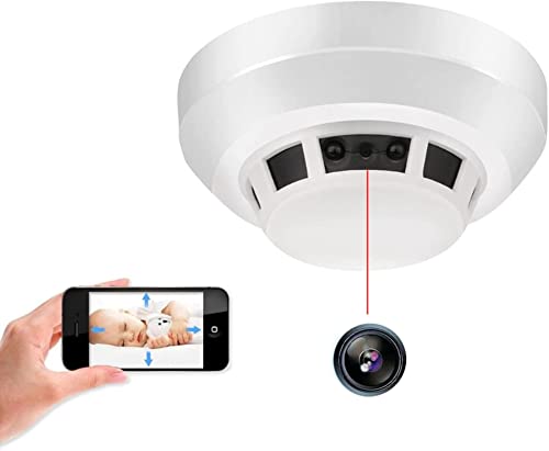NYHKTY Cámara Espía WiFi, Cámara Espía HD 1080P Detector De Humo Remoto, Mini Cámara Oculta Vigilancia Inalámbrica Detección De Movimiento Visión Nocturna Cover