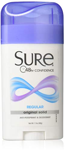 Sure Deodorant 1.7 Ounce Original Solid Regular (50ml) (3 Pack)