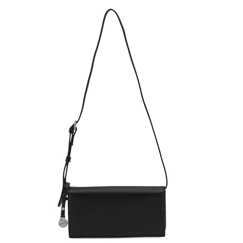 Image of Miraggio Carly Wallet with Adjustable & Detachable Strap | Two Main Compartments | 4 Card Slots | Women Wallets | Gift Items for Women (Black)