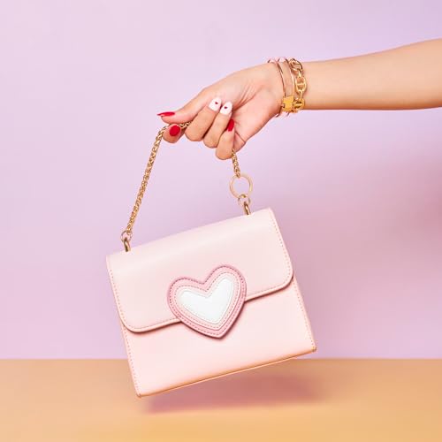 Image of Fastrack HeartPop Sling, Made with High-Quality Faux Leather, Versatile and Durable Design, Gold Metal Accents, Setachable Sling Strap