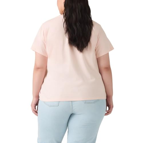 Image of Levi's Women's Perfect Crewneck Tee Shirt (Also Available in Plus), (New) Botanical Rose Serif Mangano Calcite, 1X Plus