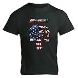 Classic T-shirt Fit KAFEI T-Shirt Buell Skull American Flag Xb Black X-Large