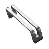  OUSIKA Poignées d\'armoire/tiroir tirer 10 pièces noir gris nickel métal meubles armoire armoire tiroir poignée armoires de cuisine tire Poignées (Color : Silver, Size : 128mm Nickle)