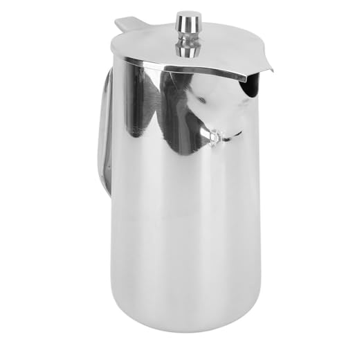 Stainless Steel Water Pitcher with Lid Insulated 2L Beverage Jug for Coffee Milk Tea Juice 304 Food Grade Carafe for Home Office Parties
