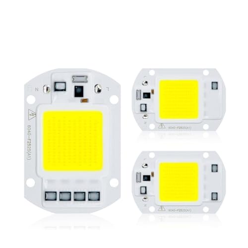 RZL Lighting, Confezione da 3, Lampada da Proiettore LED COB Fai da Te AC220V Smart IC Senza Driver Lampadina Faretto Faretto(Blanc,20W)