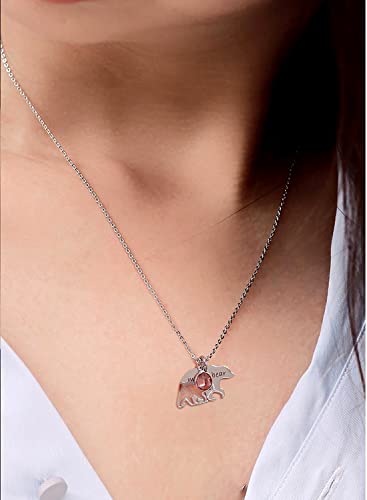 Youfeng Mom Necklace Mama Bear Necklaces Pendant 12 Months Birthstone Jewelry For Women Girls (November Birthstone) #TOP5