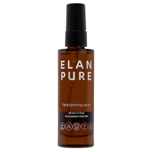 Elan Pure Face Tanning Mist, Organic Ingredients, Sunless Self Tanner, Bronzing, Hydrating, Streak-Free, Long Lasting Glow