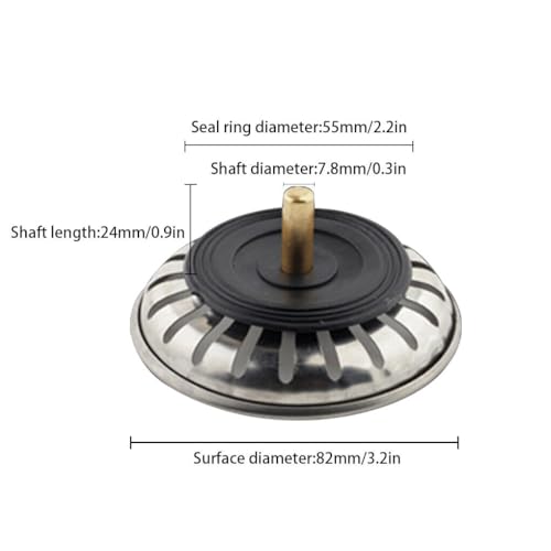 Colador para fregadero de cocina 4 piezas acero inoxidable 82mm miniatura 6