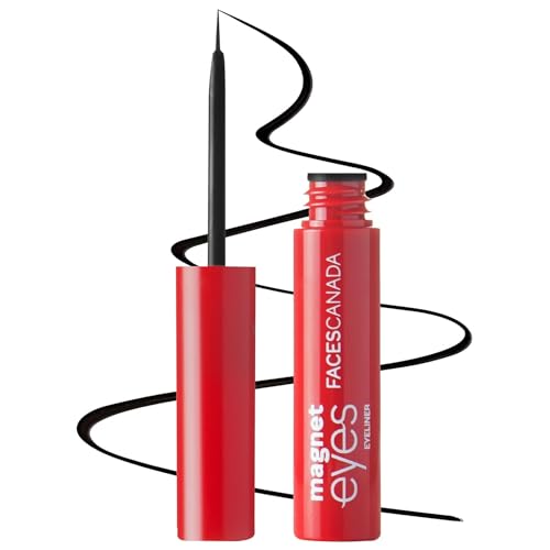 Facescanada Magneteyes Eyeliner | Deep Black Liquid Eyeliner for Bold, Defined Eyes | Long Lasting, Smudge Proof & Waterproof Formula | Precision Brush Tip for Smooth Glide | 0.12 Fl Oz (3.5ml)
