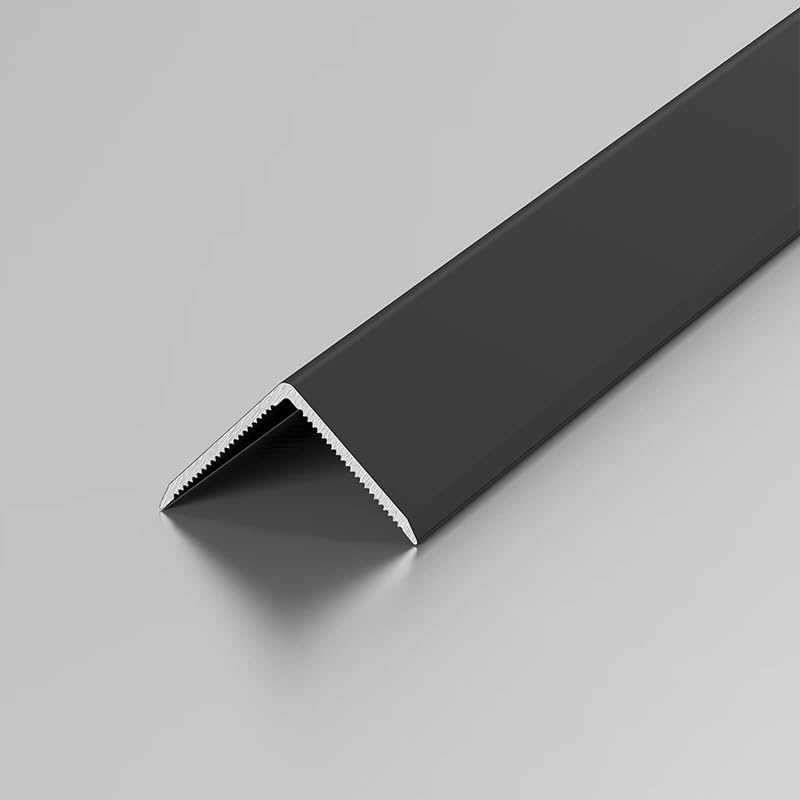 L-Shape Corner Strip, Aluminium Threshold Strips, Floor Transition Strips, Corner Guards, Flooring Edge Trim Joining - 100cm(3pcs)(Matte Black,2 * 2cm)
