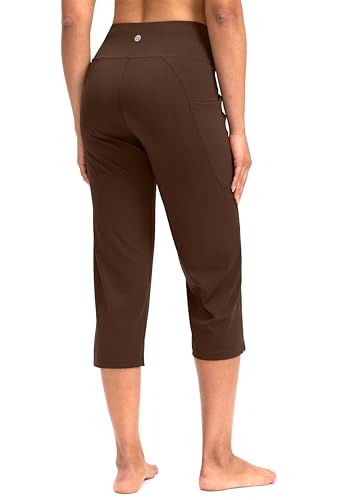 Image of G Gradual Capri Pants for Women High Waist Workout Yoga Pants with Pockets Tummy Control Leggings Crop Straight