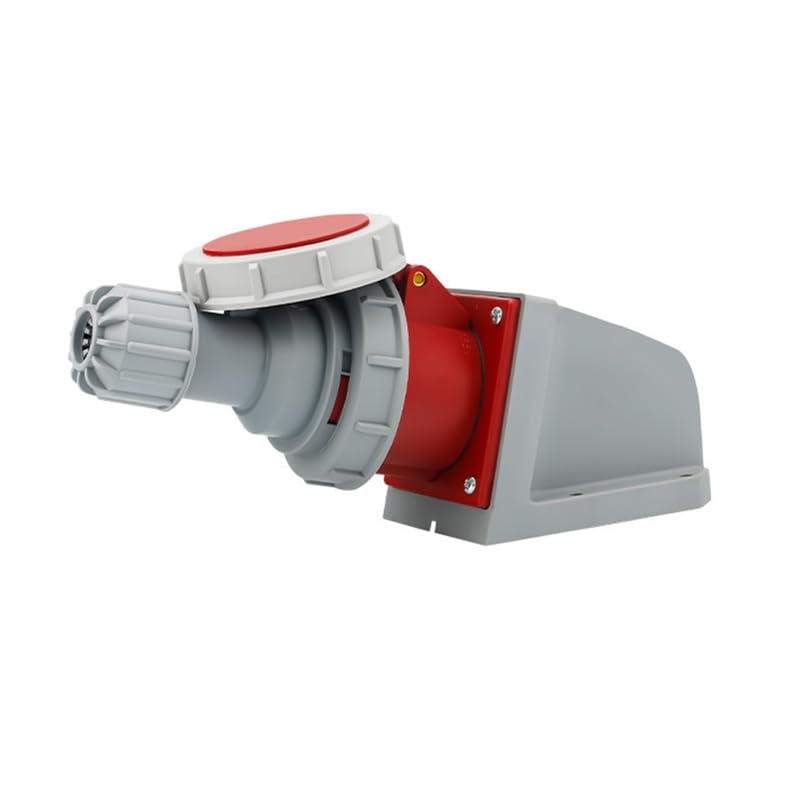 1Set IEC60309 Waterproof Industrial Connector Plug Socket, 3Pin 32A 200V-250V 2P+E 6H IP67 Waterproof Connector Power Connecting Industrial Surface Mounted Socket Set for Aviation and Industry