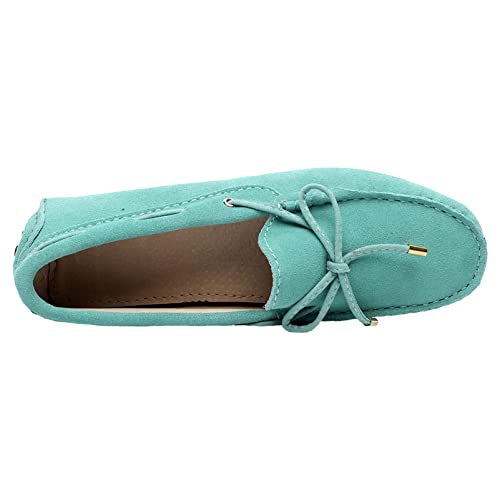 Image of ANUFER Women's Classic Suede Penny Loafers Comfort Handmade Slipper Moccasins