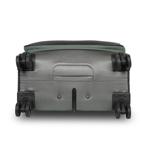 Image of Tommy Hilfiger Westfield Unisex Mid Soft Luggage - Olive+Black | 14-inch Laptop Compatible | Twill Polyester Shell | Flushed TSA Lock | 360 Self-Lubricating Double Wheels | 64L Capacity | 70cm