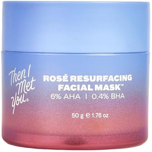 Then I Met You Rosé Resurfacing Facial Mask, Glass Skin, Korean Skin Care | Glycolic Acid, Lactic Acid, And Salicylic Acid Exfoliate Skin & Minimize Pores While Resveratrol And Rose Petals Strengthen