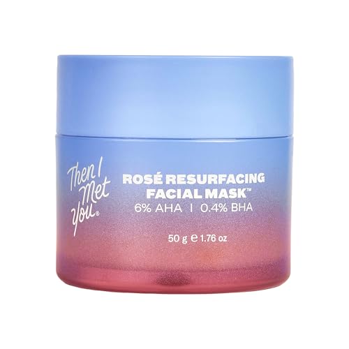 Then I Met You Rosé Resurfacing Facial Mask, Nourishing & Brightening Face Treatment with AHA, BHA & Resveratrol, Vegan & Clean Korean Skincare, 1.76 oz