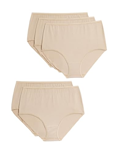 Image of Marks & Spencer Womens Cotton Blend Solid High Rise Full Briefs (Pack of 5)