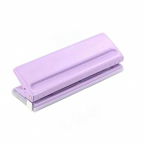調整可能6穴パンチ・A4/A5/A6/A7対応 | 最大6枚同時パンチ・5.5mm穴径 | 滑り止めベース・切りくず引き出し付き | デイリープランナー/6リングバインダー用・多色選択可 (ライトパープル)