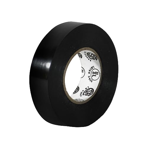 Image of Circle Professional Grade Electric Tape (20PK) Black Matte - Rubber Based Adhesive, UL Listed - Measures 66' x 3 /4 inch