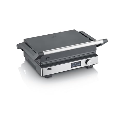 Severin Griglia A Contatto Sevini Flex, 3 In 1, Multi-Contatto, Rivestimento In Ceramica Di Alta Qualità, Superficie Barbecue Xl, Piastre Lavabili In