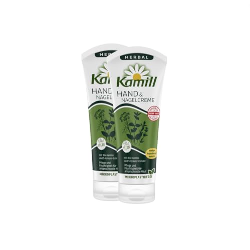 2er Pack Kamill Hand- & Nagelcreme HERBAL (2 x 100ml) - reichhaltige Pflege & Schutz mit 5-Kräuter-Extrakt & veganen Inhaltsstoffen, für anspruchsvolle Haut