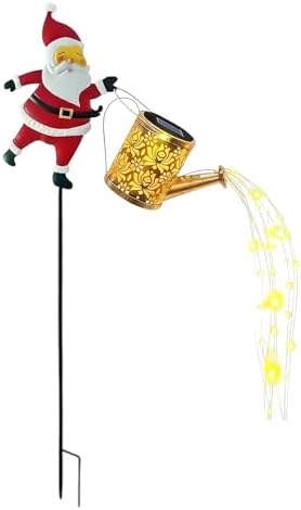 Solar Santa Claus Lights for Christmas, Watering Can Lamp Waterproof Garden Lighting with LED Rope, Vintage Christmas Ornament for Patio Outdoor Solar Santa Claus Lights for Christmas, Watering Can Lamp Waterproof Garden Lighting with LED Rope, Vintage Christmas Ornament for Patio Outdoor