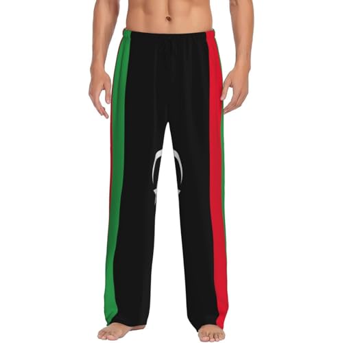 Pantalon de pyjama pour homme noir imprimé drapeau libyen taille S EdWal