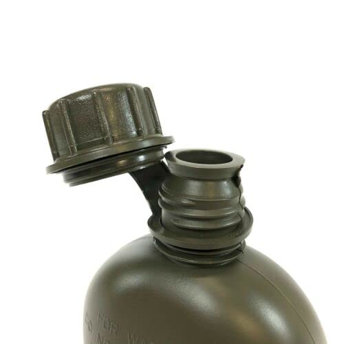 Sluice Monkey (2) USGI 1 Quart Canteen, US Military Heavy Duty Rigid Plastic Bottle Olive Drab - Thumbnail 3