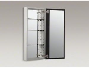 Armario de medicina KOHLER K-2938-PG-SAA Catalan con puerta espejada, estantes ajustables y bisagras de 170 grados, marco rectangular, 15" x 36" miniatura 4