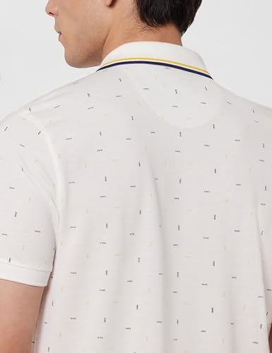 Image of Allen Solly Men's Polo T-Shirt | Polycotton Blend | Color-Block Print | Regular Fit | Smart Casual Wear