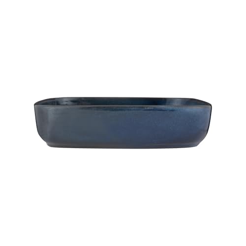 Mason Cash Reactive Blue - Bandeja rectangular para horno de cerámica de 23 cm, 1,2 litros con acabado esmaltado único, ideal para verduras, migajas y servir con estilo, apto para lavavajillas y
