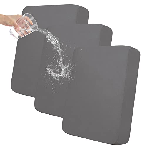 Easy-Going 100% Waterproof Chair Sofa Seat Cushion Slipcovers Couch Cushion Cover Stretch Furniture Protector for Kids, Pets (3-Piece Sofa Cushion, Light Gray)