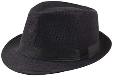 Synthetic Fedora Hat For Men - Black, One Size