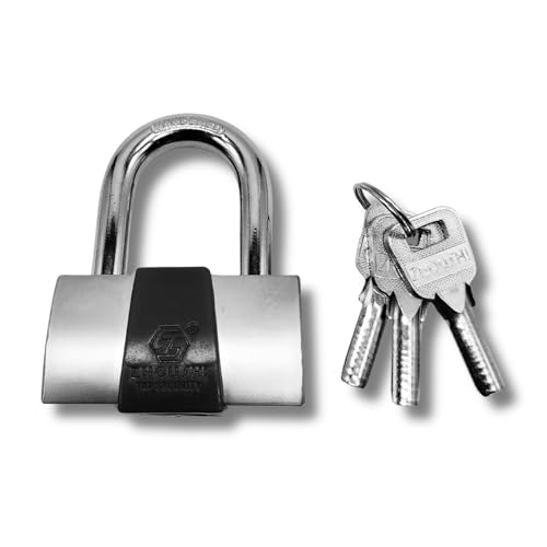 Image of Heavy Duty Keyed Lock | Hardened Steel Shackle Lock | Anti-Rust Security for Gate, Warehouse & Outdoor Use (ALT-29 Black)