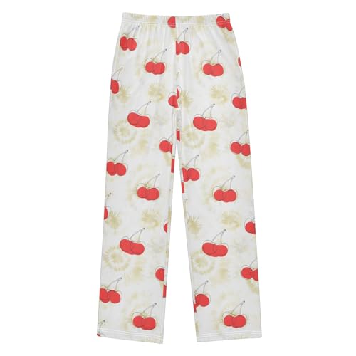 ALAZA Cherry Tie Dye Fruit Pajama Lounge Pants Long Sleep Pajama Bottoms with Pockets