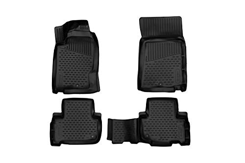 Element EXP.ELEMENT3D02057210k 3D Rubber Floor Mats SsangYong Rexton 2012-2017 4-Piece Estate, Black
