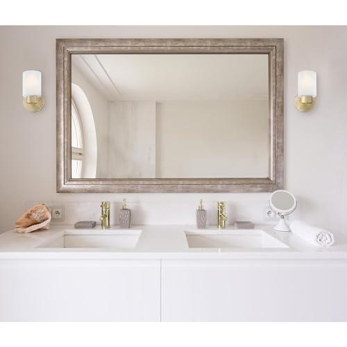 Image of Westinghouse 6227800 Sylvestre One-Light Indoor Wall Fixture, Brushed Nickel Finish with Frosted Seeded Glass