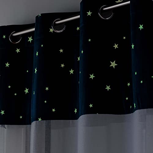 Visillo con ojales Moonlight azul de 140 x 280 cm para ganar intimidad y luz 7