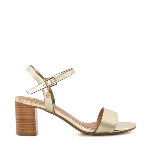 Dune London Women's Jelly Heeled Sandal, Gold, 9