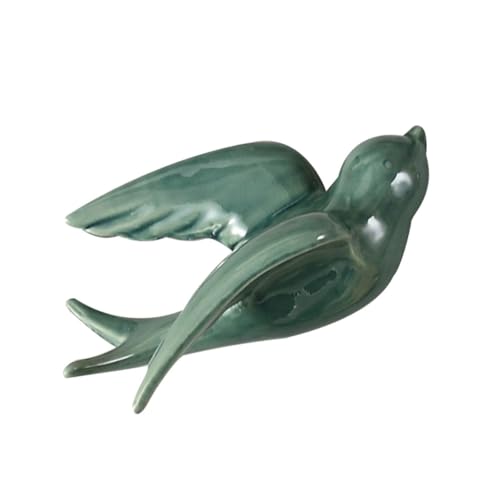 BAZEITFLOW Keramik Wanddeko Bunte Vögel Stilvolle Wandhänger für Wohnzimmer Schlafzimmer Büro Garten Grün Klein