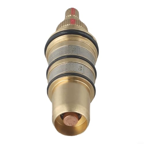 Brass Thermostatic Cartridge Replacement Shower Mixer Tap Valve Rod Precise Temperature Control Safety Override Full Copper Construction Compatible with Built-in and Rod Thermostats
