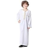 Haodasi Arabischer Mittlerer Osten Muslimische Jungen Robe - Kinder Abaya Kaftan Islamische Gebetskleidung Dubai Langarm Thobe Dishdasha