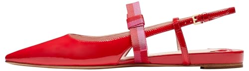 kate spade new york Women's Maritza Flat Ballet, Engine Red Multi, 7.5