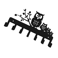 UTHCLO Owl Coat Rack Wall Mount Hooks Iron Art Key Holder Heavy Duty Wall Mounted Coat Hanger for Home Entryway