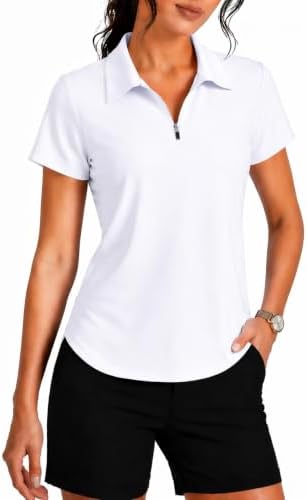 PINSPARK Womens Pickleball Polo, UPF 50+ 1/4 Zip Tennis Shirt