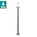 Produktbild EGLO Außen-Stehlampe Poliento, 1 flammige Außenleuchte, Stehleuchte aus Edelstahl und Glas, Farbe: Silber, weiß, Fassung: E27, IP44